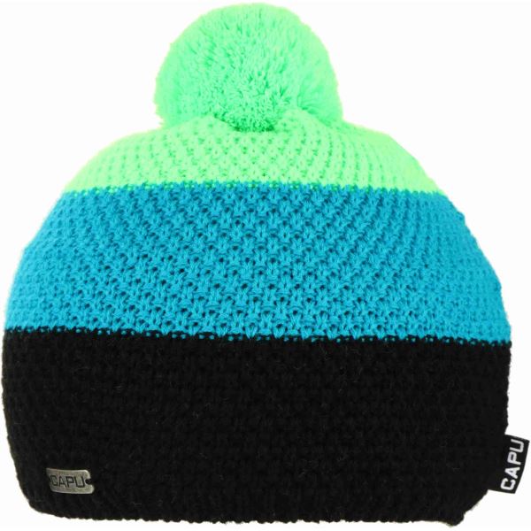 Zimná čiapka CAPU 6311 zelená / modrá / čierna