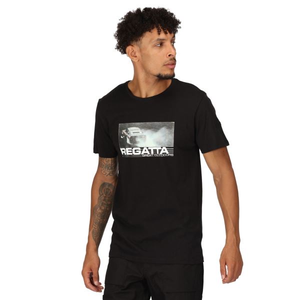 Pánske bavlnené tričko Regatta CLINE VII čierna