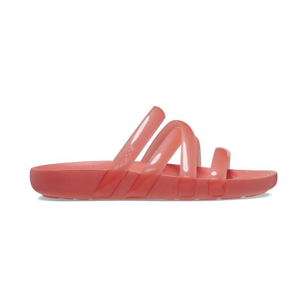 Dámske sandále Crocs Splash Glossy Strappy svetlo červená