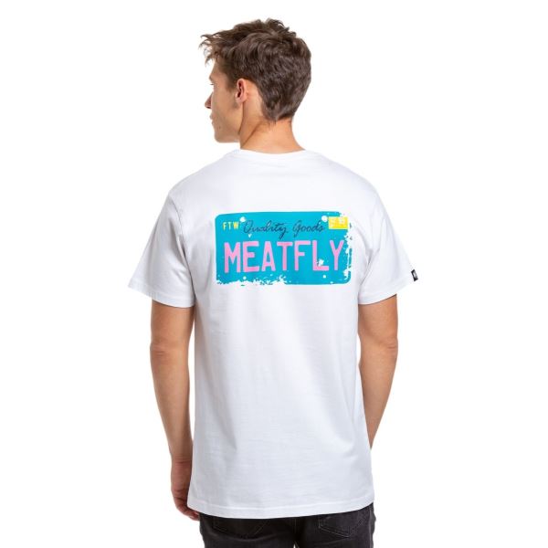 Pánske tričko Meatfly Plate biela